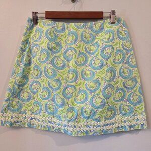 Lilly Pulitzer Vintage White Label Leapin Lizards Mini Skirt Size 10